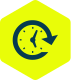 Clock icon with circle arrow