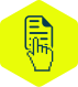 Paper and pointing hand icon
