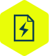 Paper with lightning bolt icon