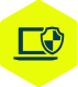 Computer with shield icon