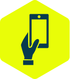 Hand holding phone icon